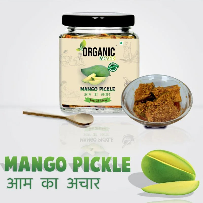 Smoked Homemade Mango Pickle 500gram | Khatta Aam ka Achar Neemwood Spoon | Preservatives Free with Ayodhya Ram Keri | Low Salt