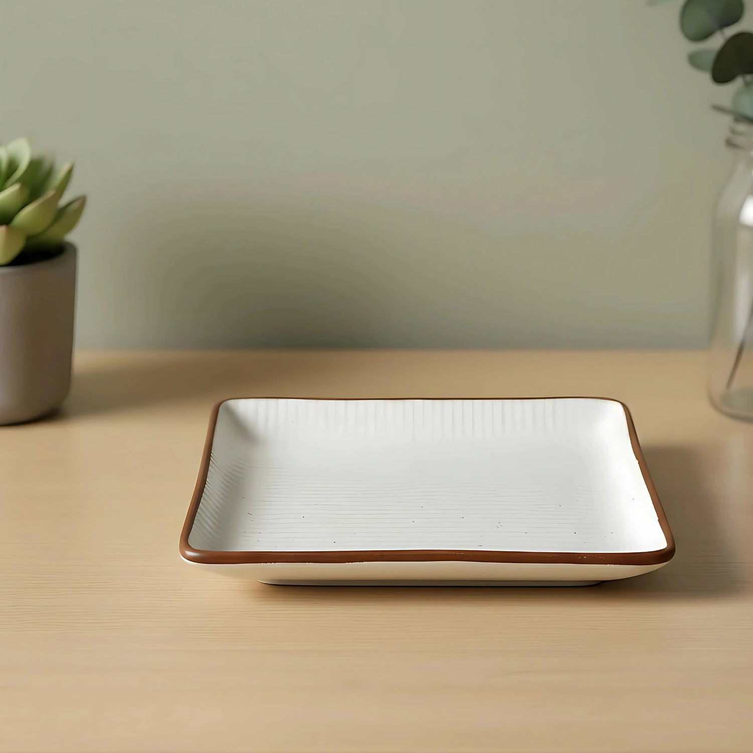 Mittory Stylish Handmade Ceramic Salad Bowl – Dual Tone, Microwave Safe Fiber Glass Microwave Turntable Plate