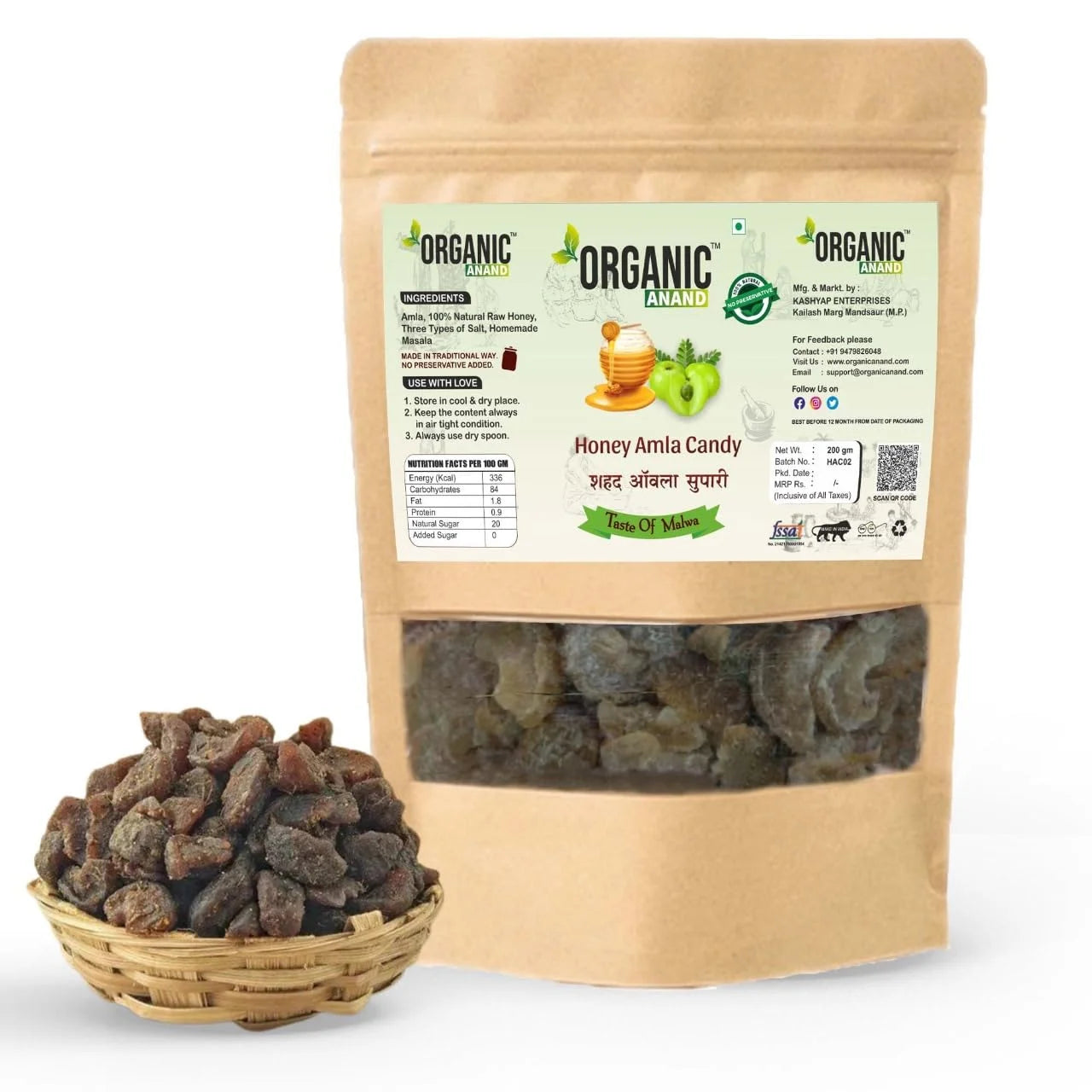 Dry Amla Candy & Honey Amla Candy 100% Natural (200 Gram Each)