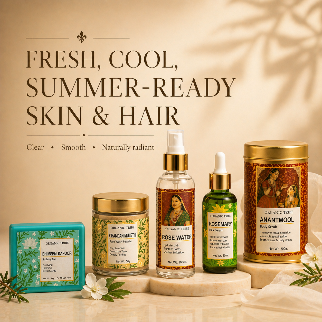 Organic Tribe Summer Skin care and Hair Care Kit