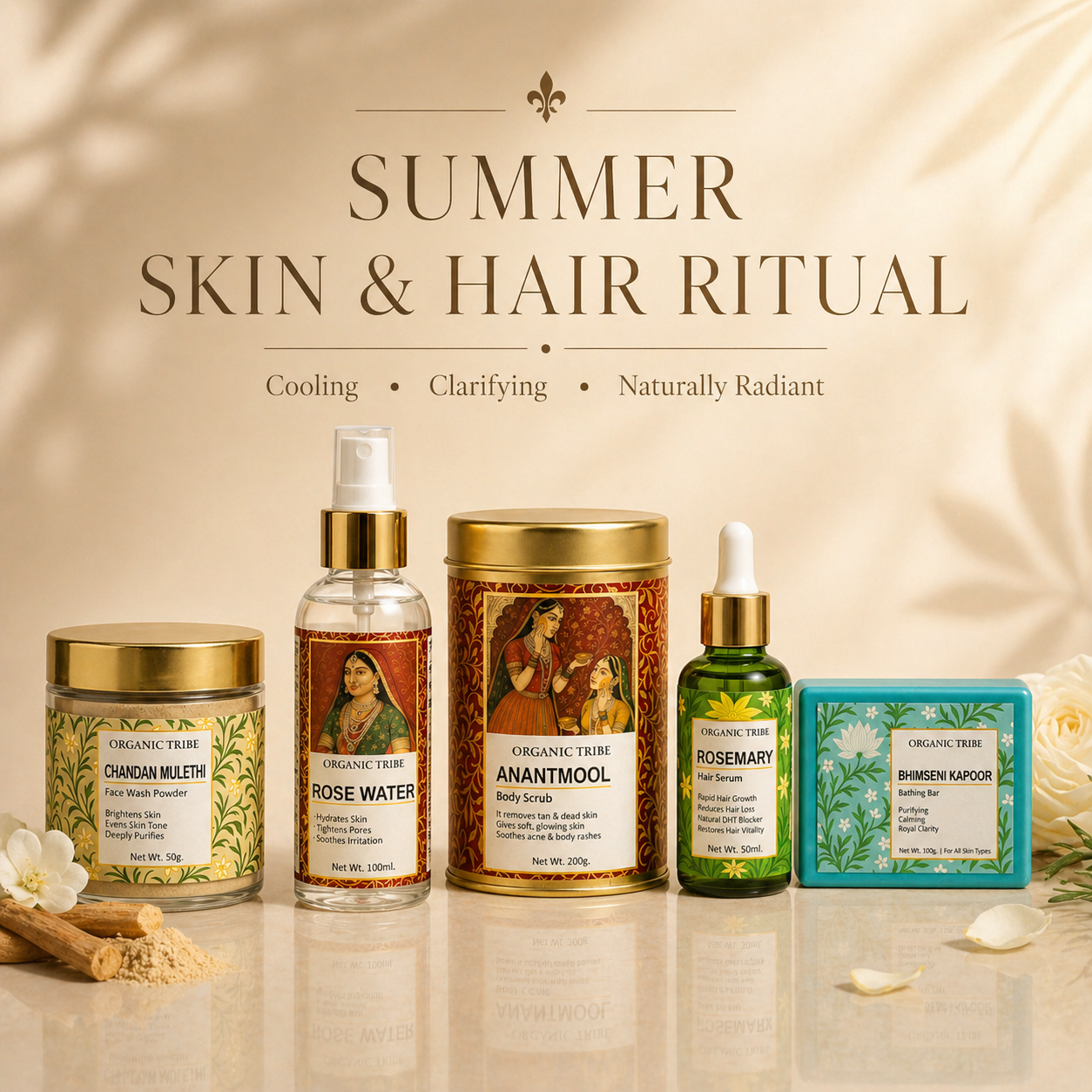 Organic Tribe Summer Skin care and Hair Care Kit