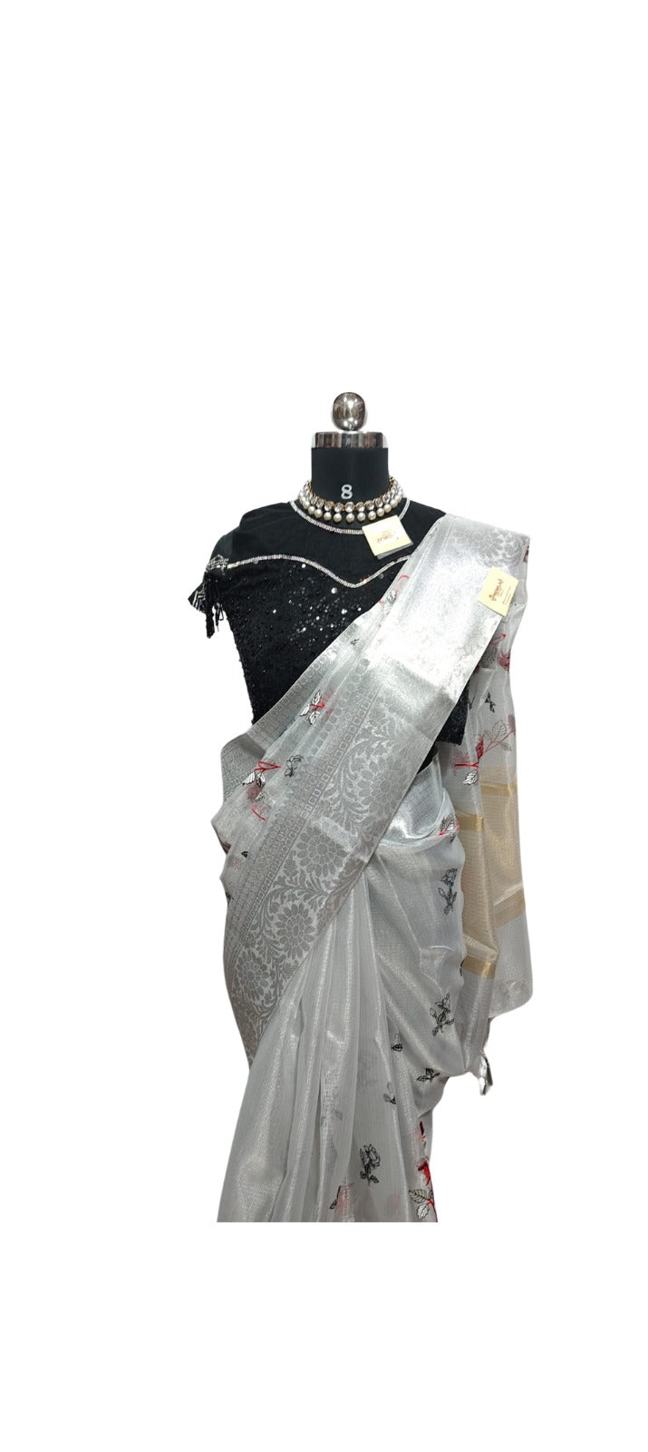 Embroidered Tissue Saree