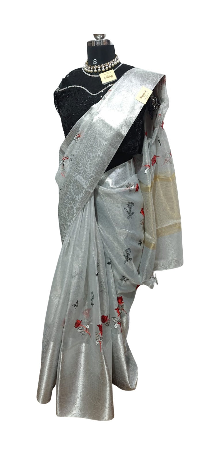 Embroidered Tissue Saree