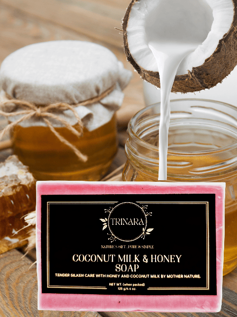 3 PCS SOAP COMBO - TRIPLE MOISTURISER  (SOFT COCONUT MILK & HONEY SOAP+ CHOCOLATE SOAP+ JASMINE SILK SOAP) - 3 X 125 GMS