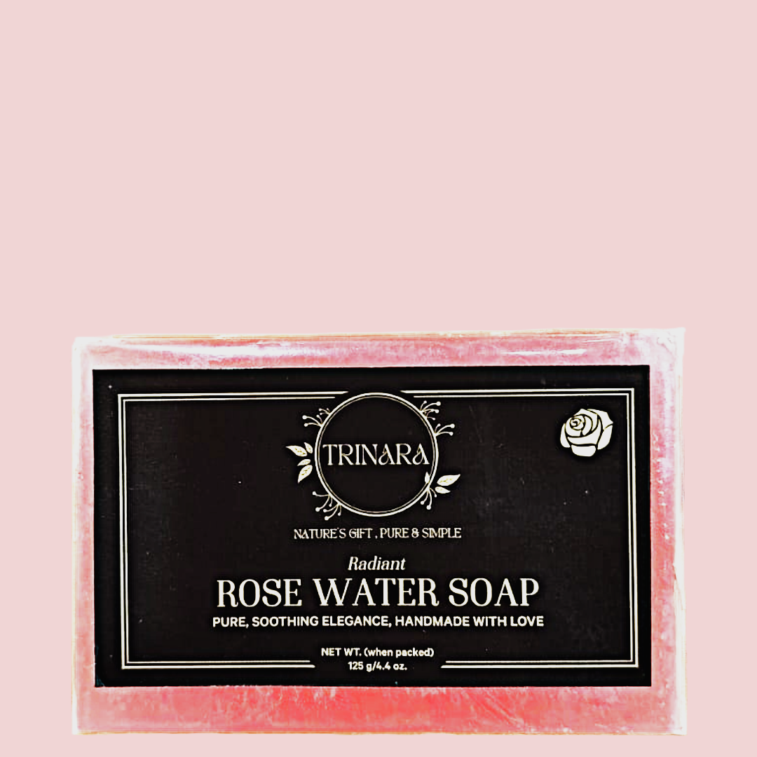 RADIANT ROSE WATER HANDMADE PURE SOAP-125gm