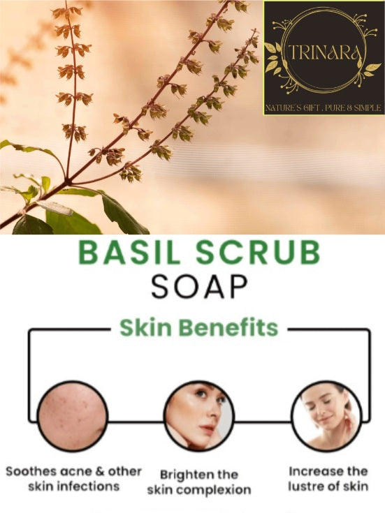 BASIL SCRUB HANDMADE PURE SOAP-125gm