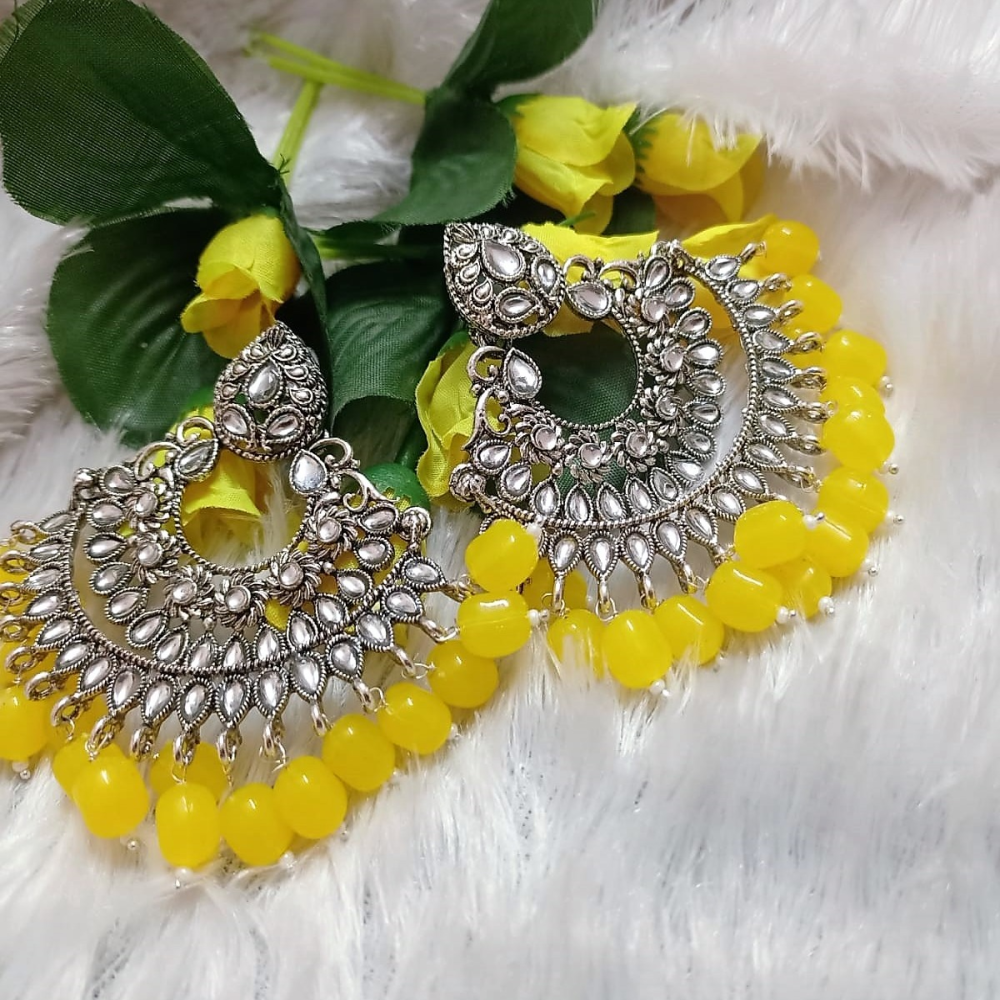 Yellow Chaandbaali earing - Mnkriern1b2