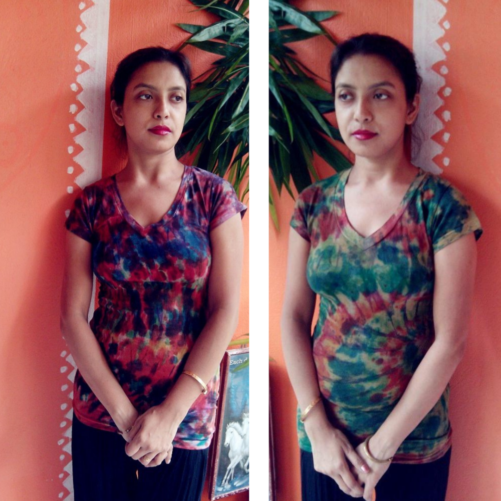 Pair of Shibori Tie Dyed Premium Cotton T Shirts