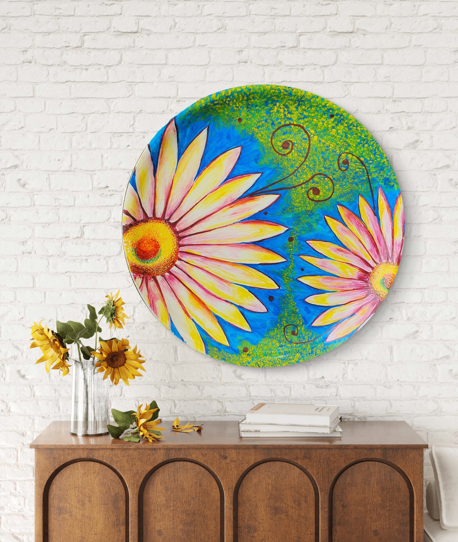 The white flower Plate Art