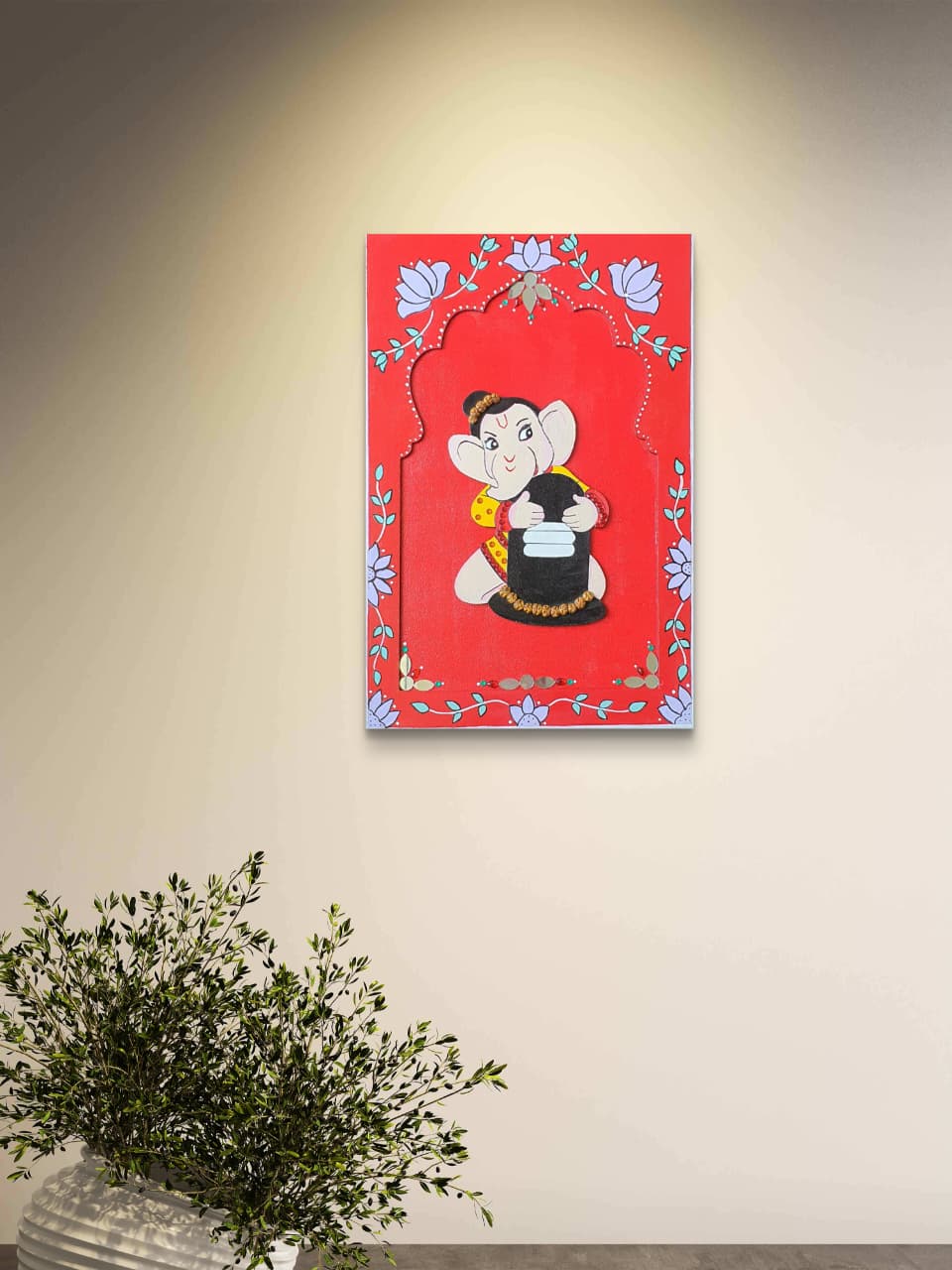 Beautiful Ganesha Handpainted Wall Décor