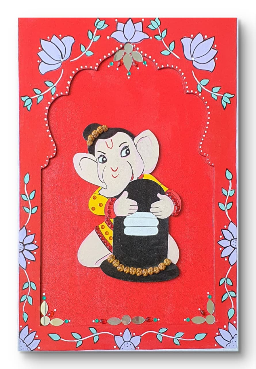 Beautiful Ganesha Handpainted Wall Décor