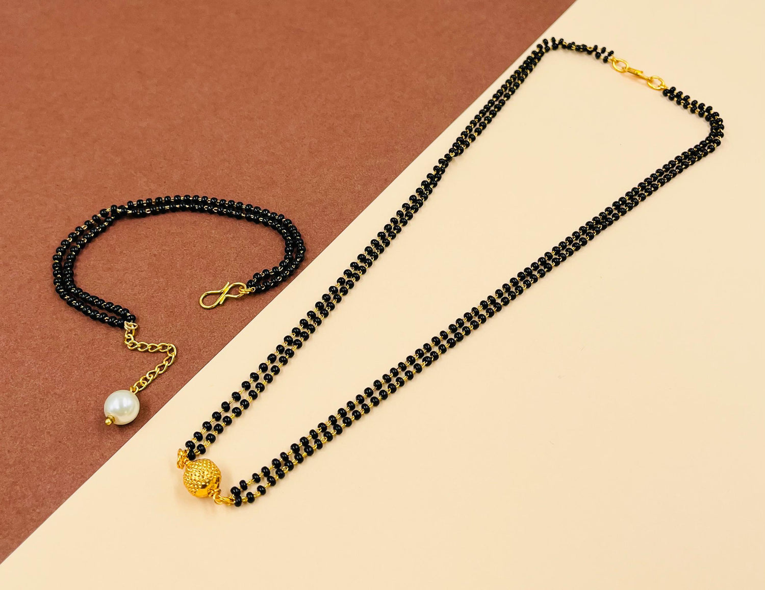 JHB Gold Plated Single Boll Mangalsutra and Hand Bracelet Combo Alloy, Brass Mangalsutra