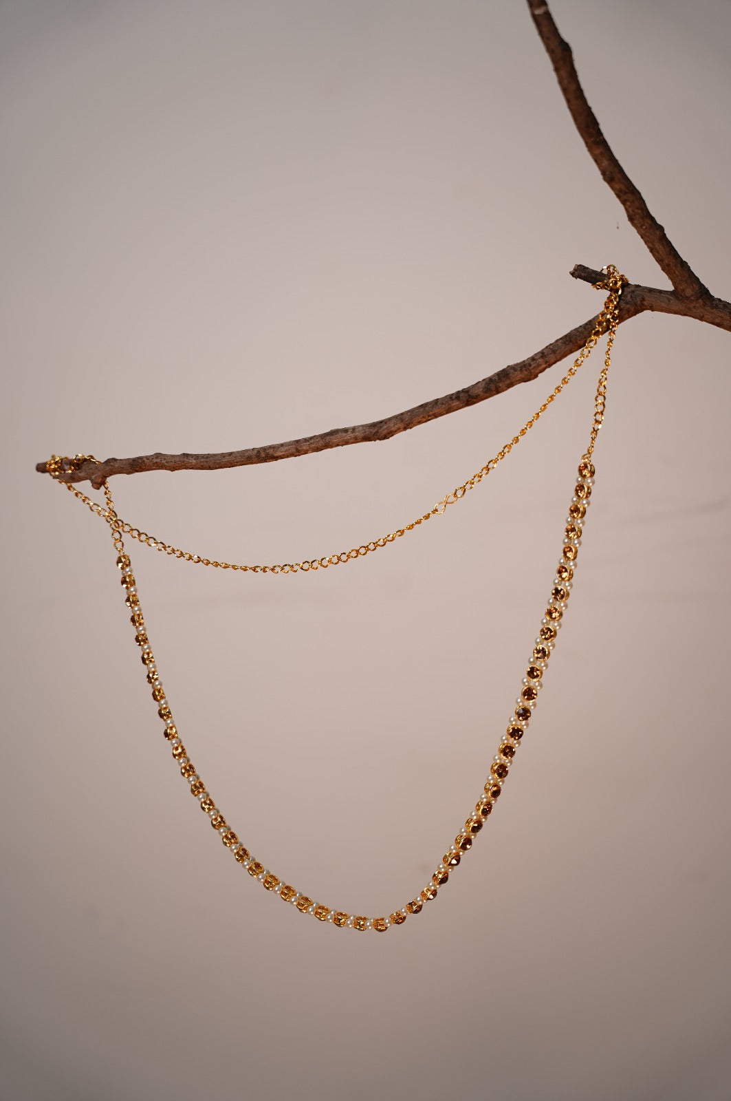 Handwork Gold Ball Chain Design Kamarpatti