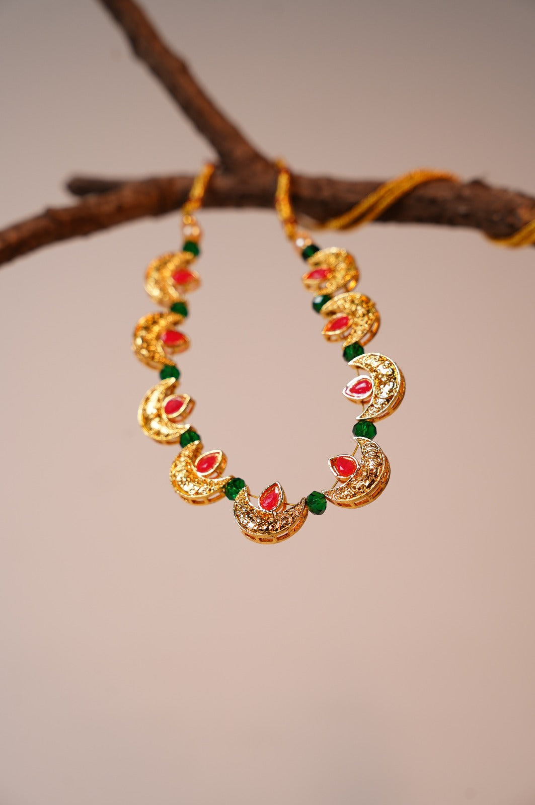 Handwork Gold-Plated Necklace & Earring Set