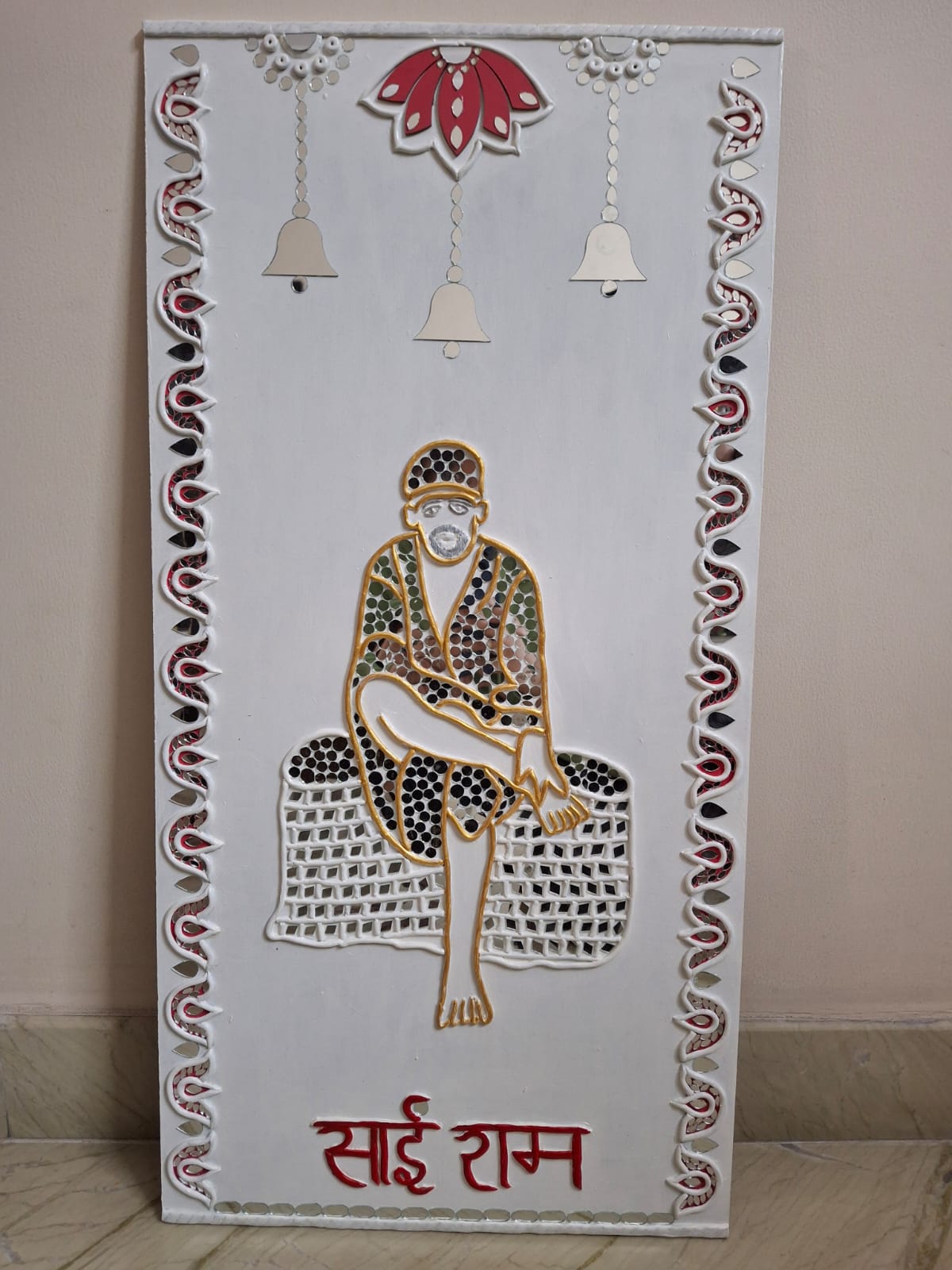 Sai Baba Sprititual Lippan Art