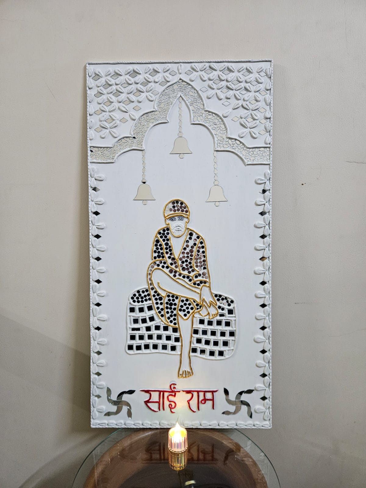 Sai Baba Sprititual Lippan Art