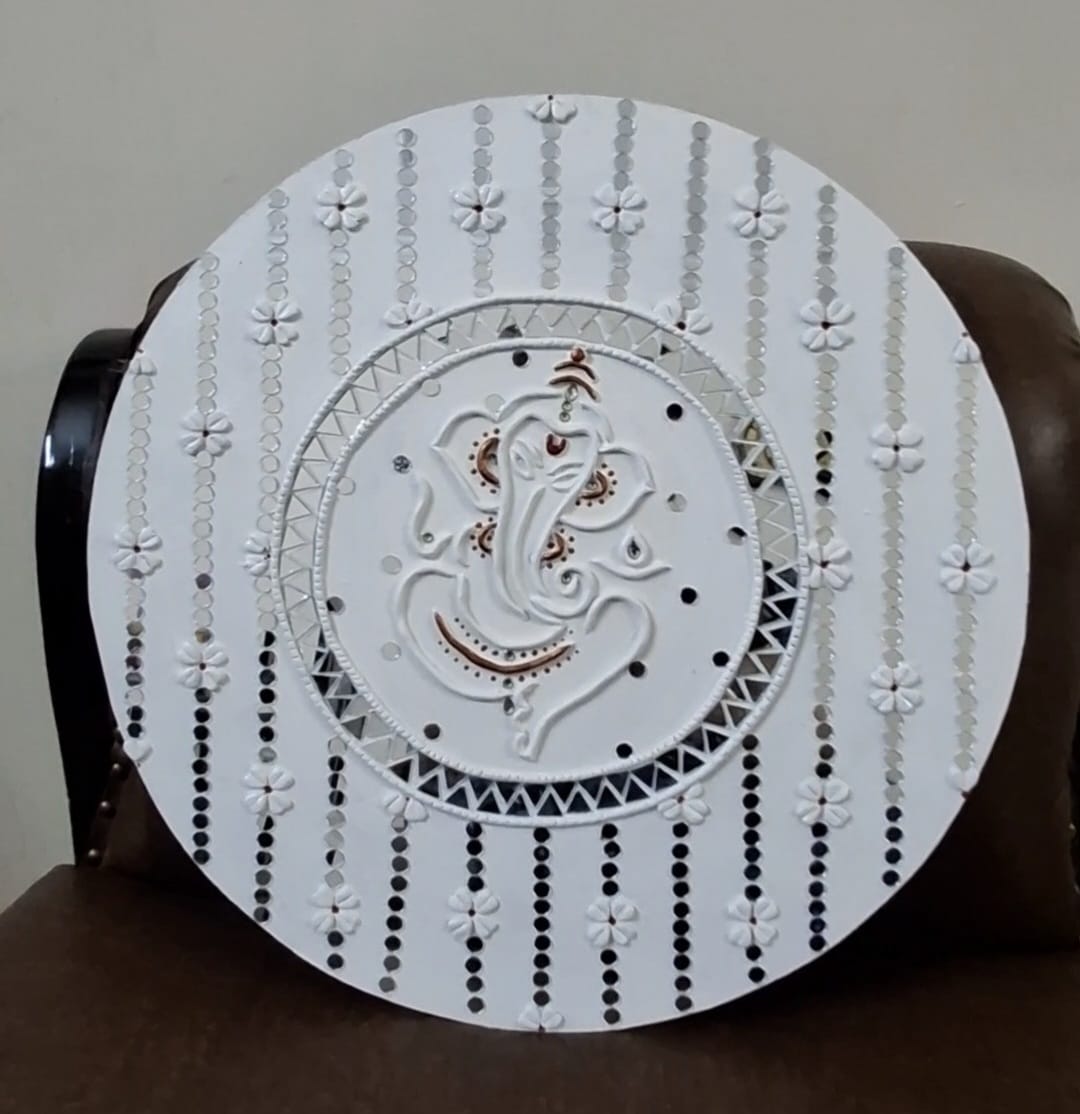 Lord Ganesha Lippan Art