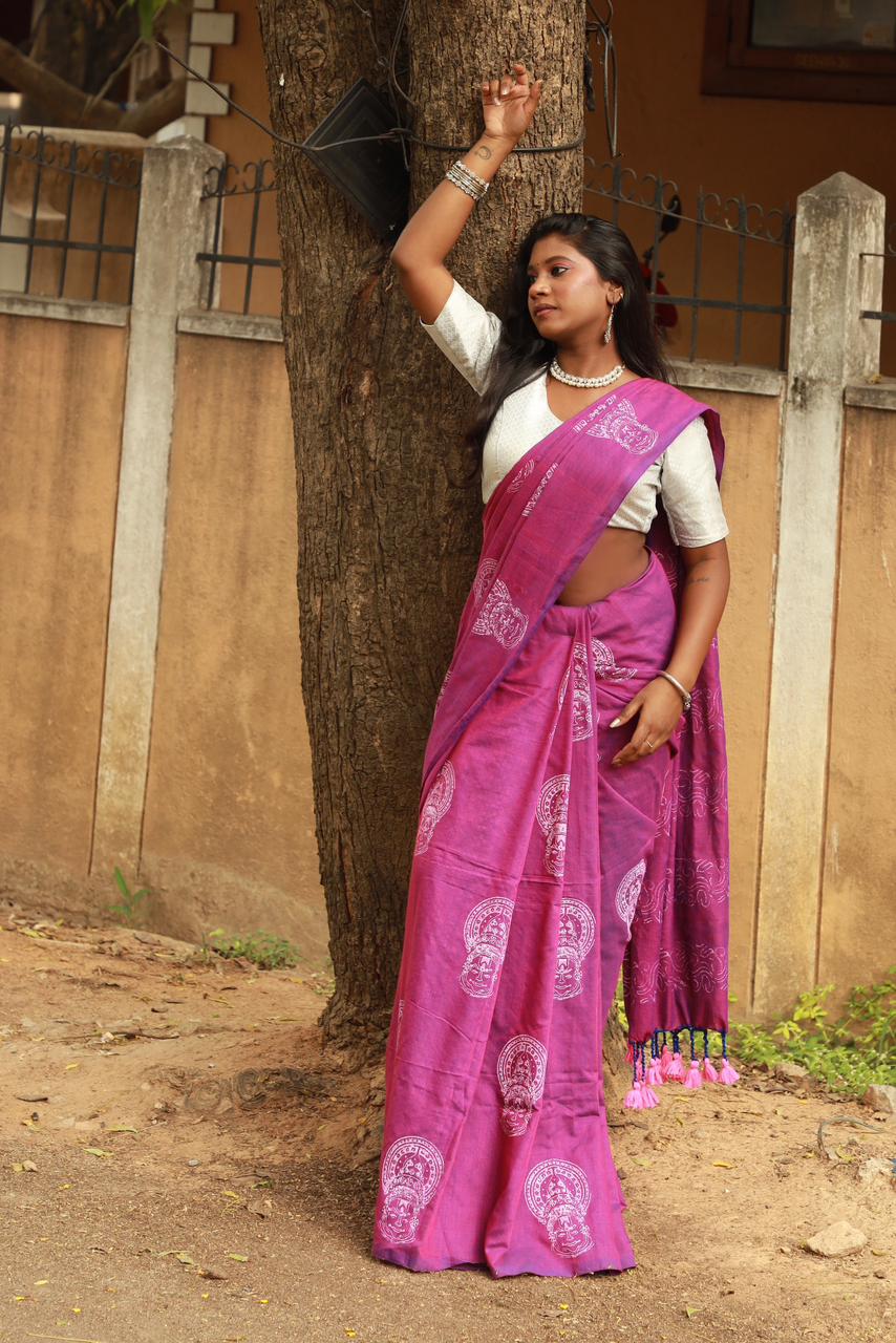 KHADI COTTON WITH HANDBLOCK PRINT