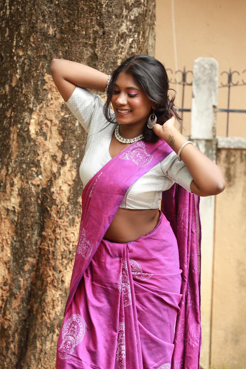 KHADI COTTON WITH HANDBLOCK PRINT
