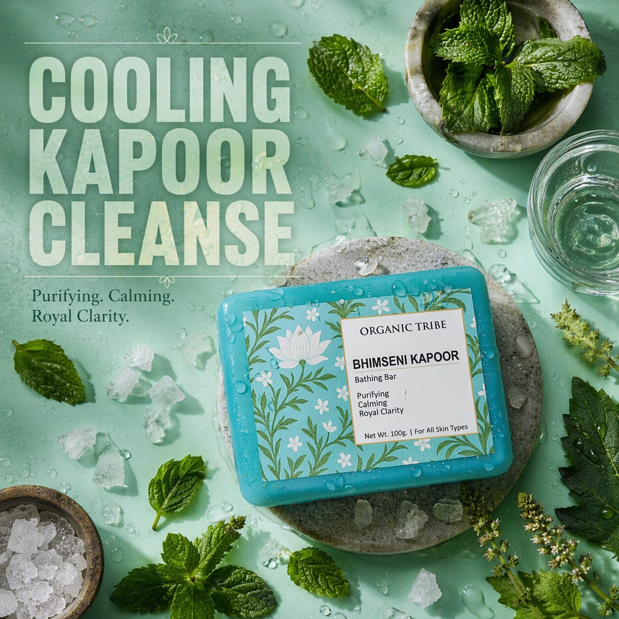 Icy Cool Menthol Soap – Deep Cooling Summer Bath Bar (Pack of 3)(Organic tribe)