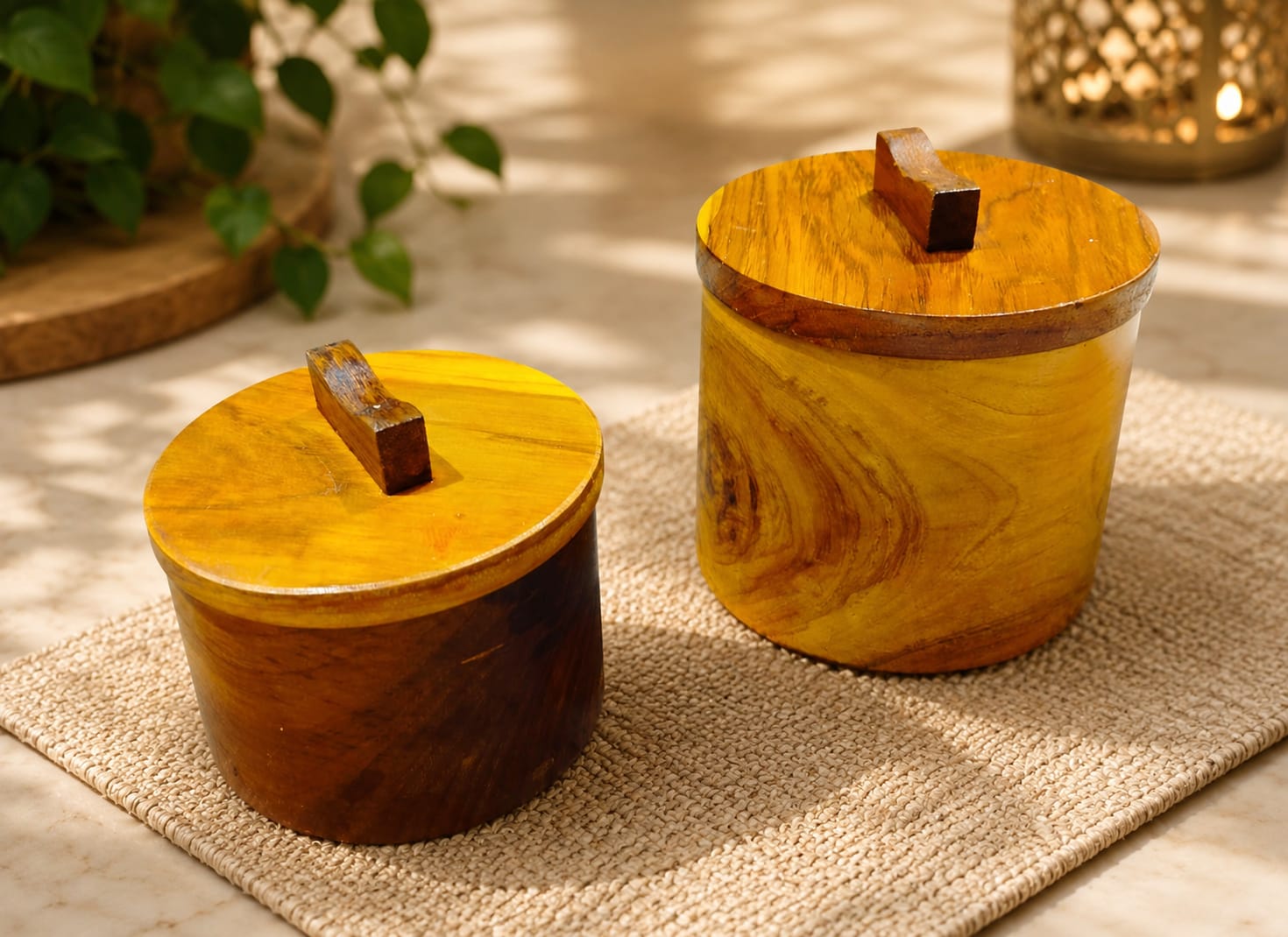 Storing Containers Teakwood 1/2 kg capacity