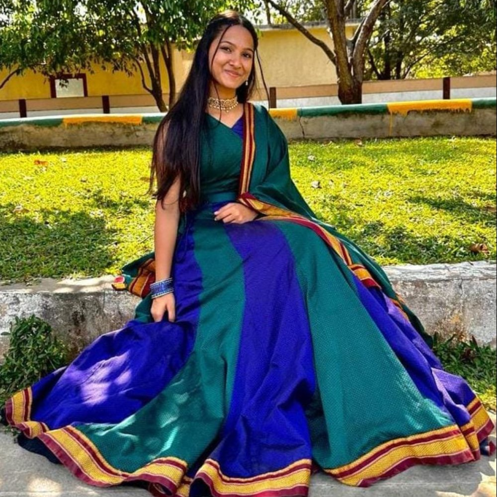Colour combo kali lehenga in khun fabric with designer choli and dupatta