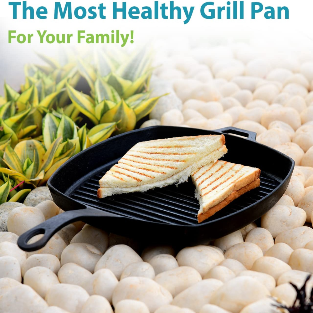Swastha Cookware Cast Iron Grill pan 10"inch