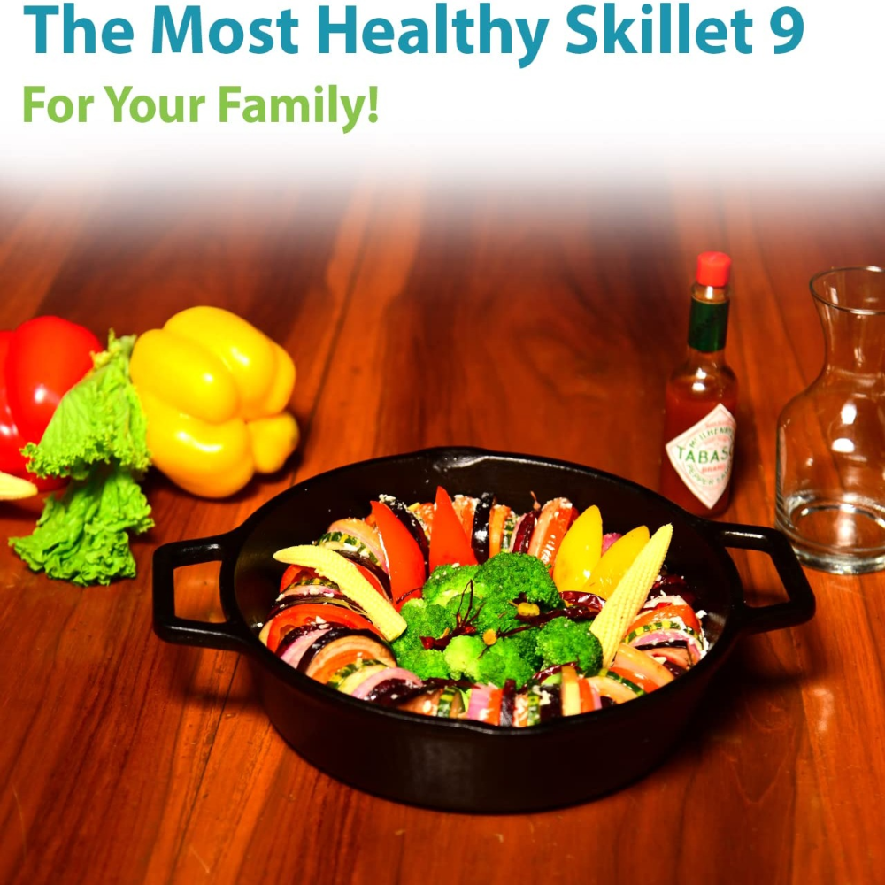 Swastha Cookware Cast Iron 9" Skillet Duel Handle