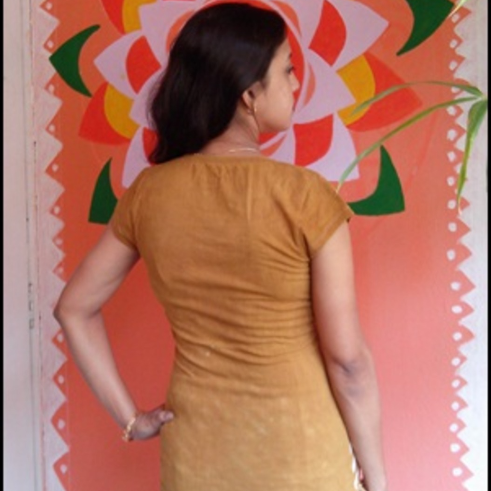 Organic Hand Dyed & tarapur Hand Block Printed Cotton T Shirt