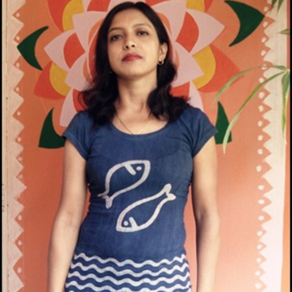 Organic Indigo Hand Dyed & tarapur Hand Block Printed Cotton T Shirt 2