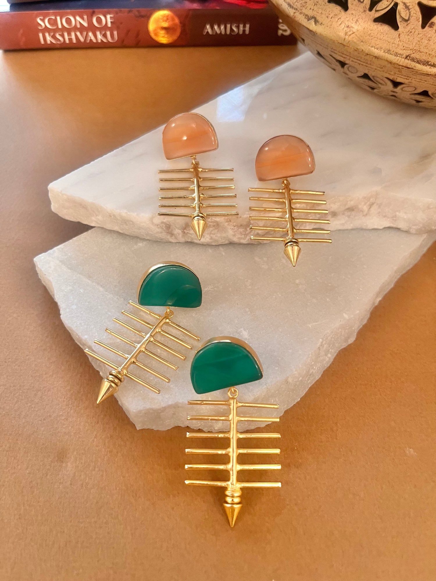 Emerald Long Earrings